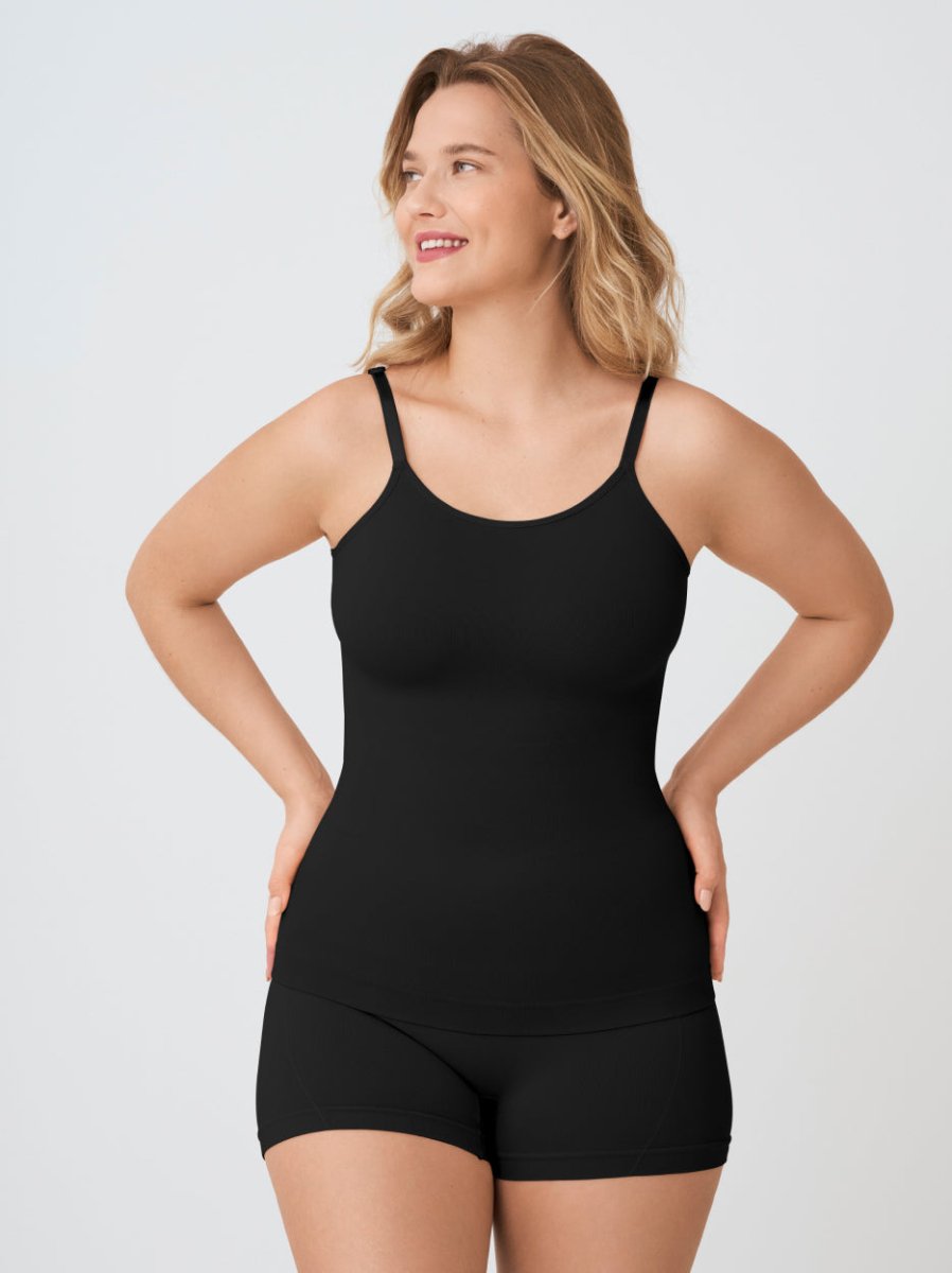 Every Day Scoop Neck Cami, Black - Nuderie