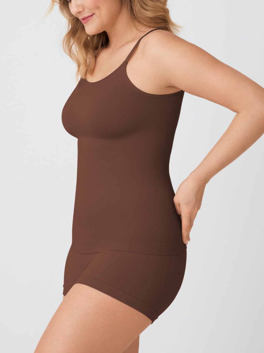 Chocolate Nuderie Scoop-Neck Cami – Soft Tummy Control | Shop Now
