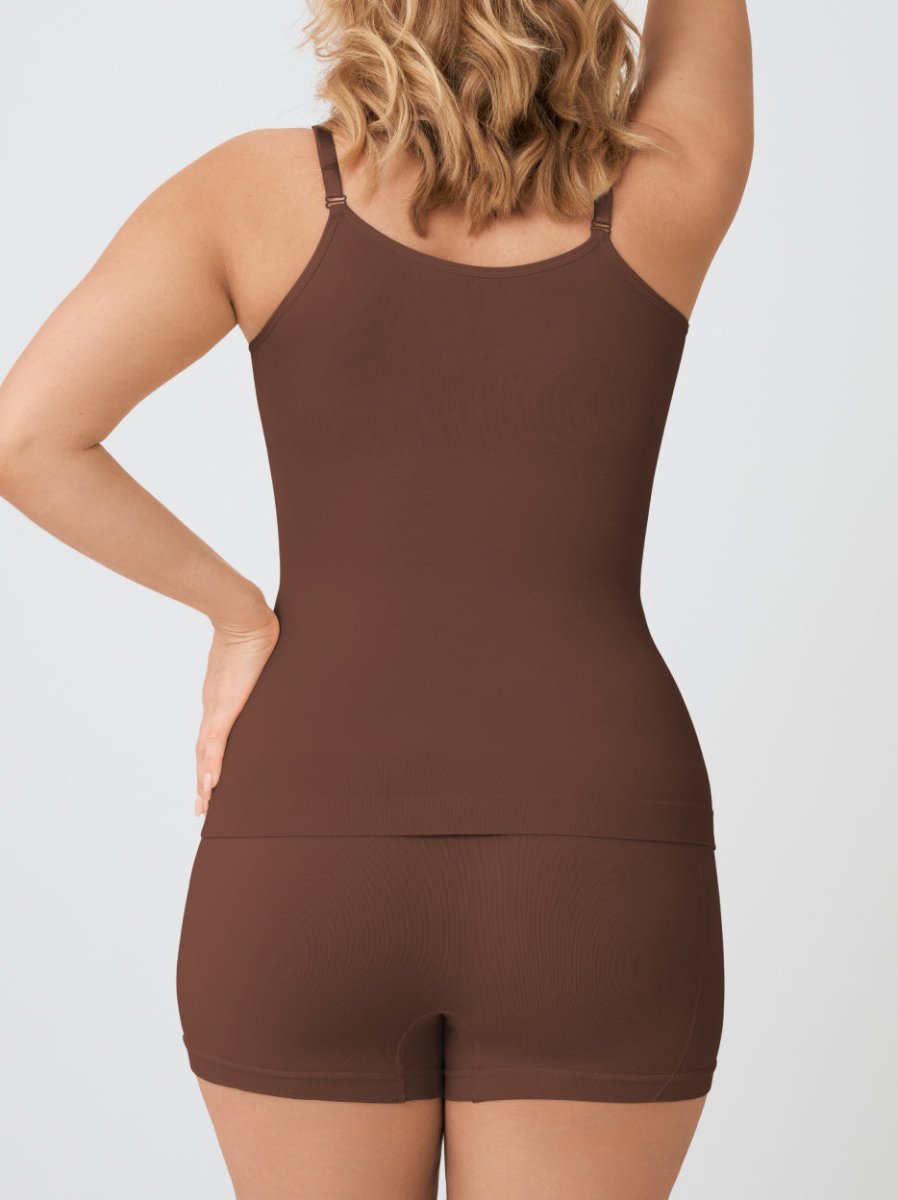 Every Day Scoop Neck Cami, Chocolate - Nuderie