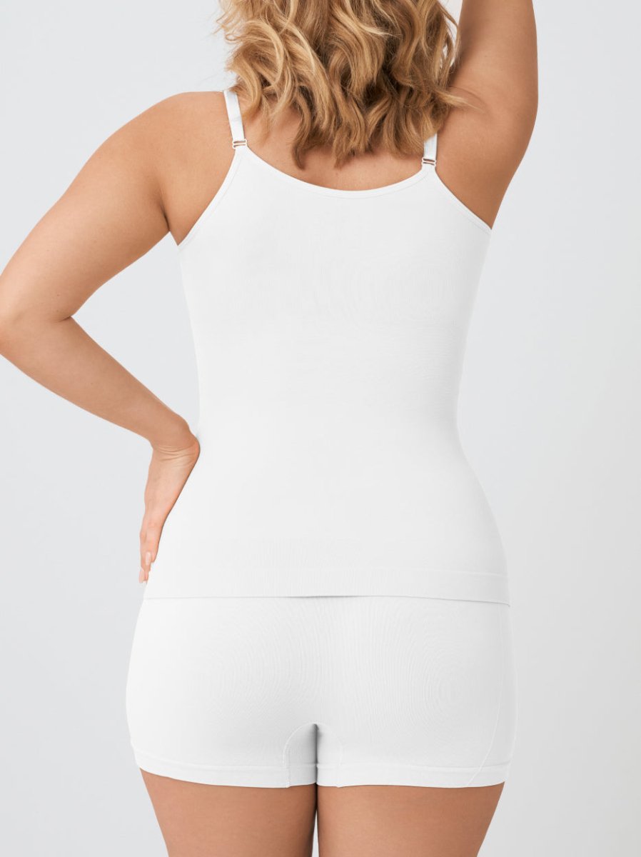 Every Day Scoop Neck Cami, White - Nuderie