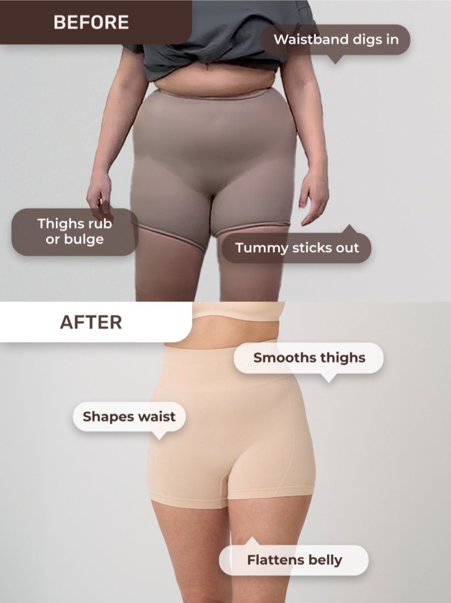 High - Waisted Shaper Boyshorts, Black - Nuderie