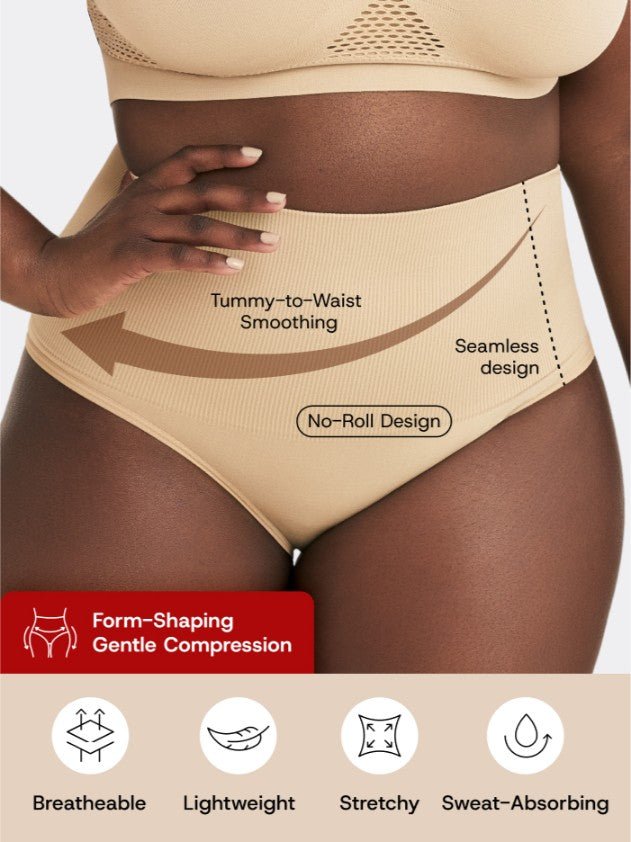 High - Waisted Shaper Panty, Beige - Nuderie