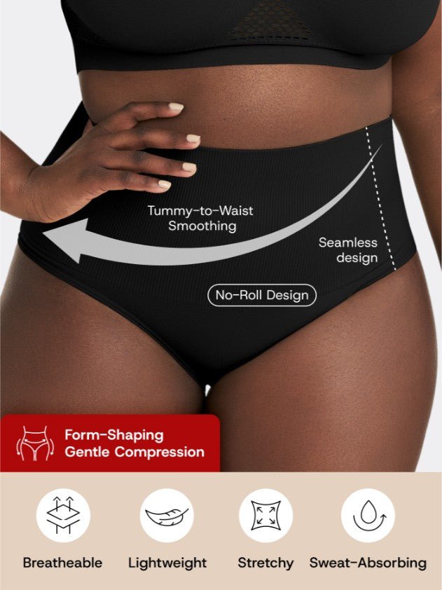 High - Waisted Shaper Panty, Black - Nuderie