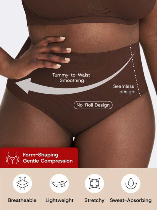 High - Waisted Shaper Panty, Chocolate - Nuderie