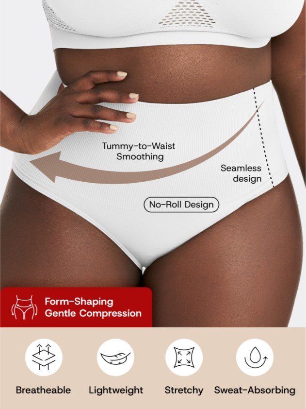 High - Waisted Shaper Panty, White - Nuderie