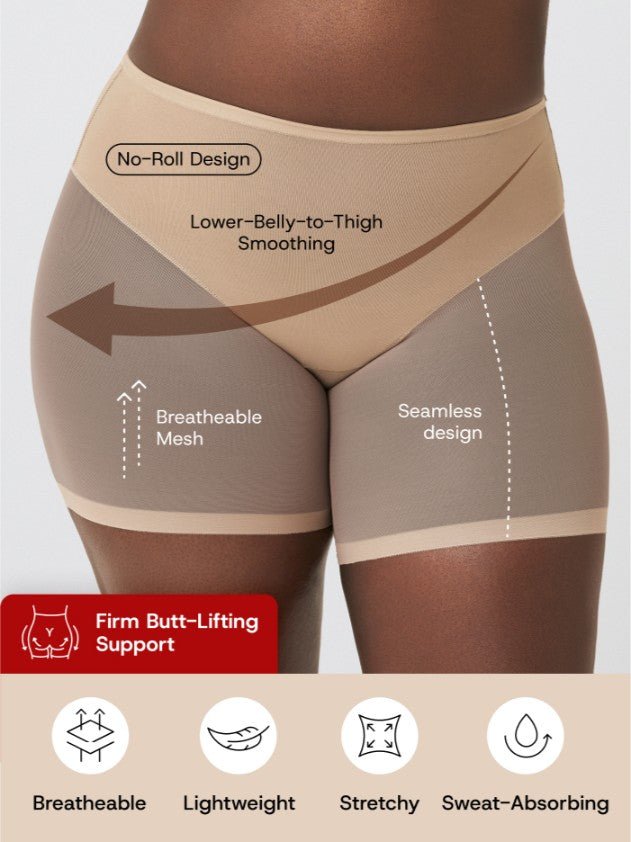 Mesh Shaper Shorts, Beige - Nuderie