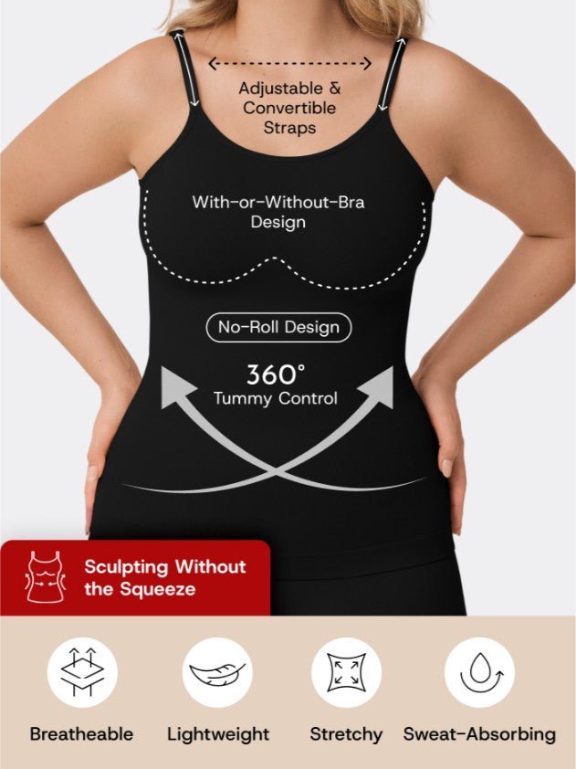 Every Day Scoop Neck Cami, Black - Nuderie