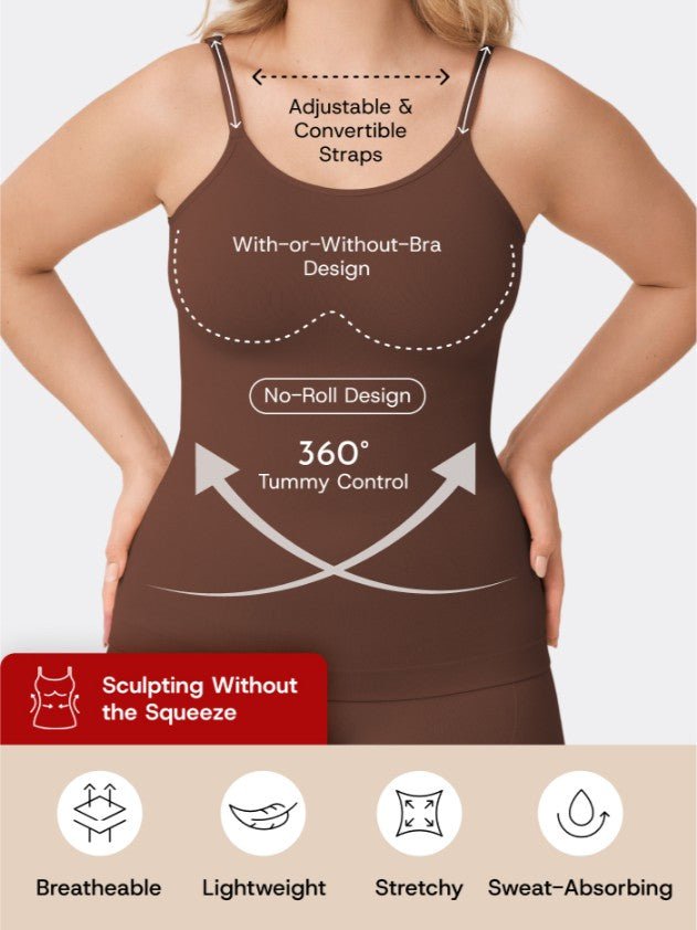 Every Day Scoop Neck Cami, Chocolate - Nuderie
