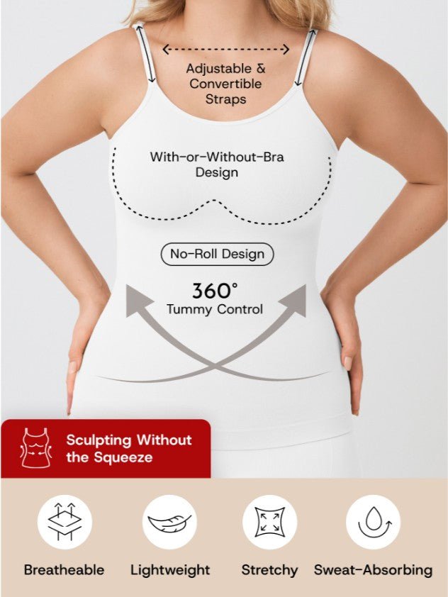 Every Day Scoop Neck Cami, White - Nuderie