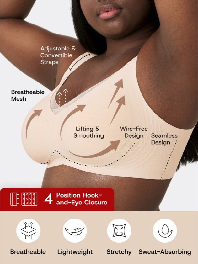 Second Skin Wireless Shaper Bra, Beige - Nuderie