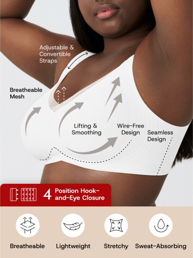 Second Skin Wireless Shaper Bra, White - Nuderie