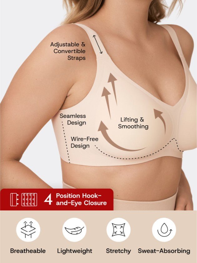 Supportive Comfort Wireless Shaping Bra, Beige - Nuderie