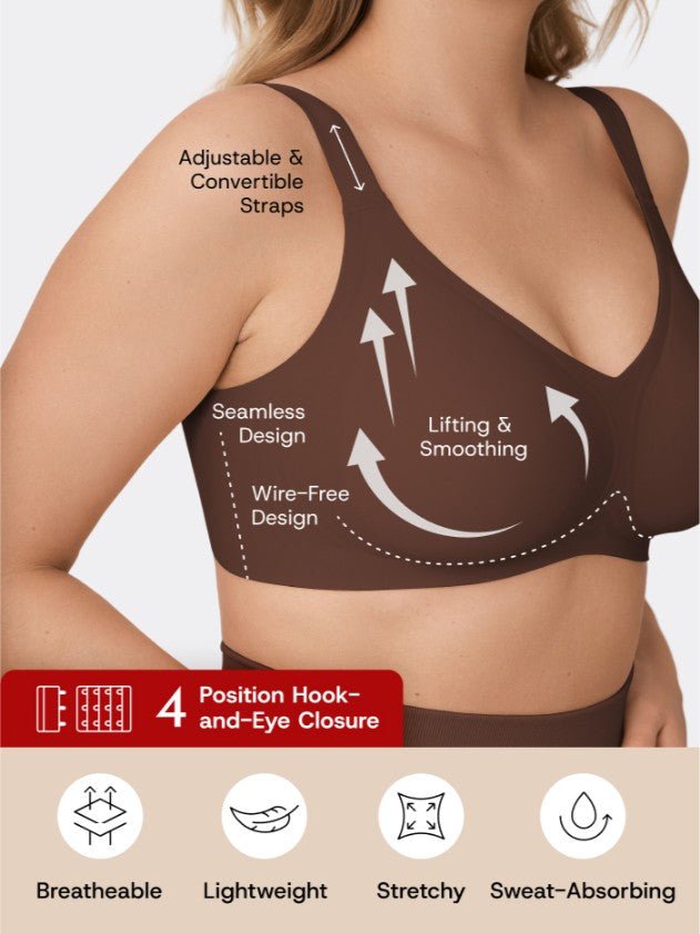 Supportive Comfort Wireless Shaping Bra, Chocolate - Nuderie