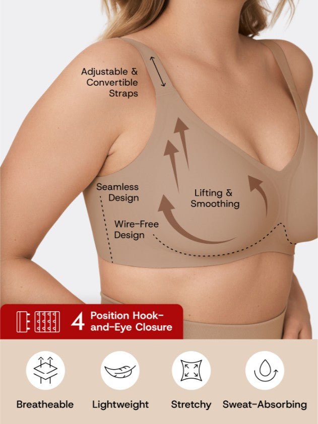 Supportive Comfort Wireless Shaping Bra, Latte - Nuderie