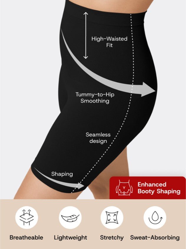 High - Waisted Shaper Shorts, Black - Nuderie