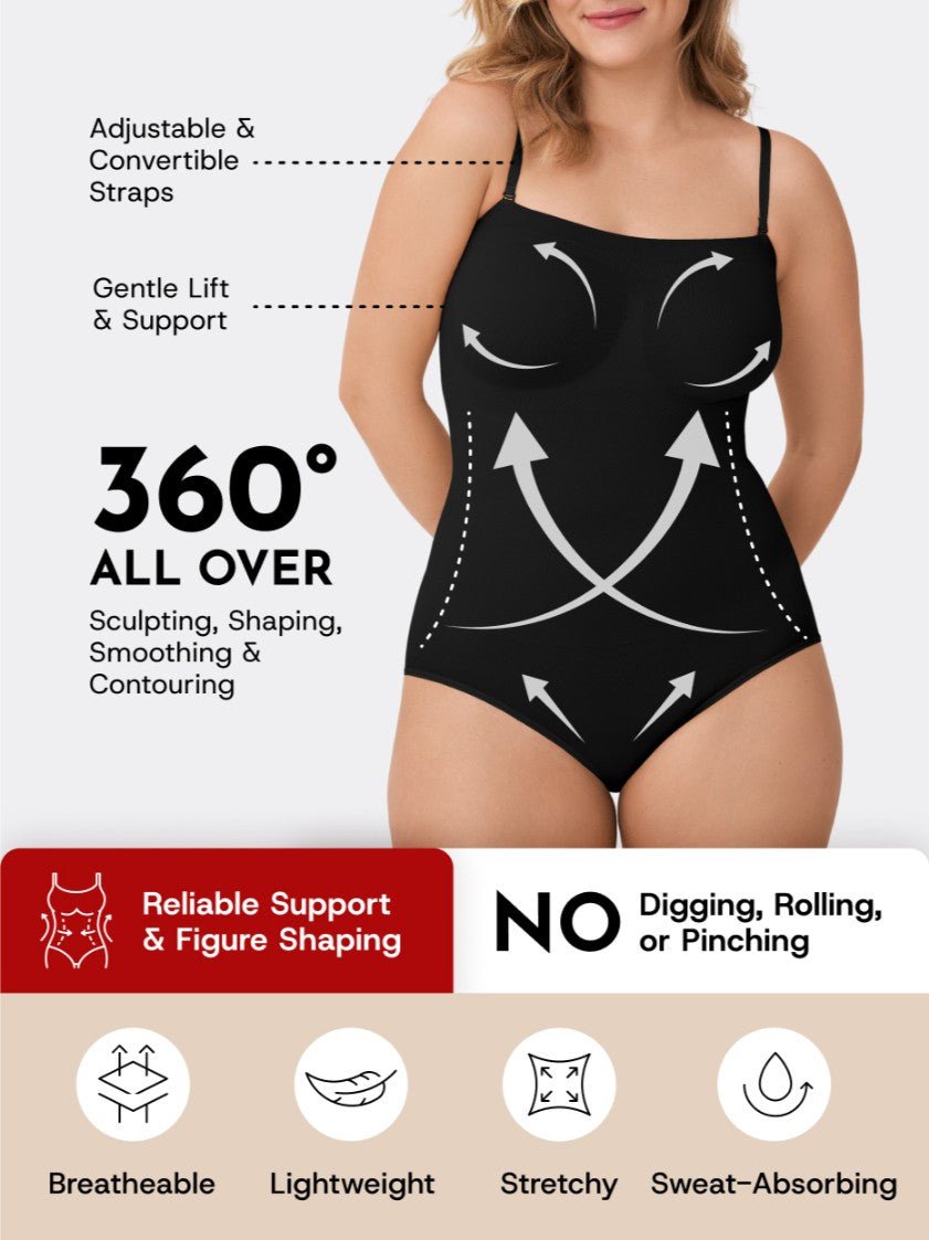 Snatched Shapewear Bodysuit, Black - Nuderie
