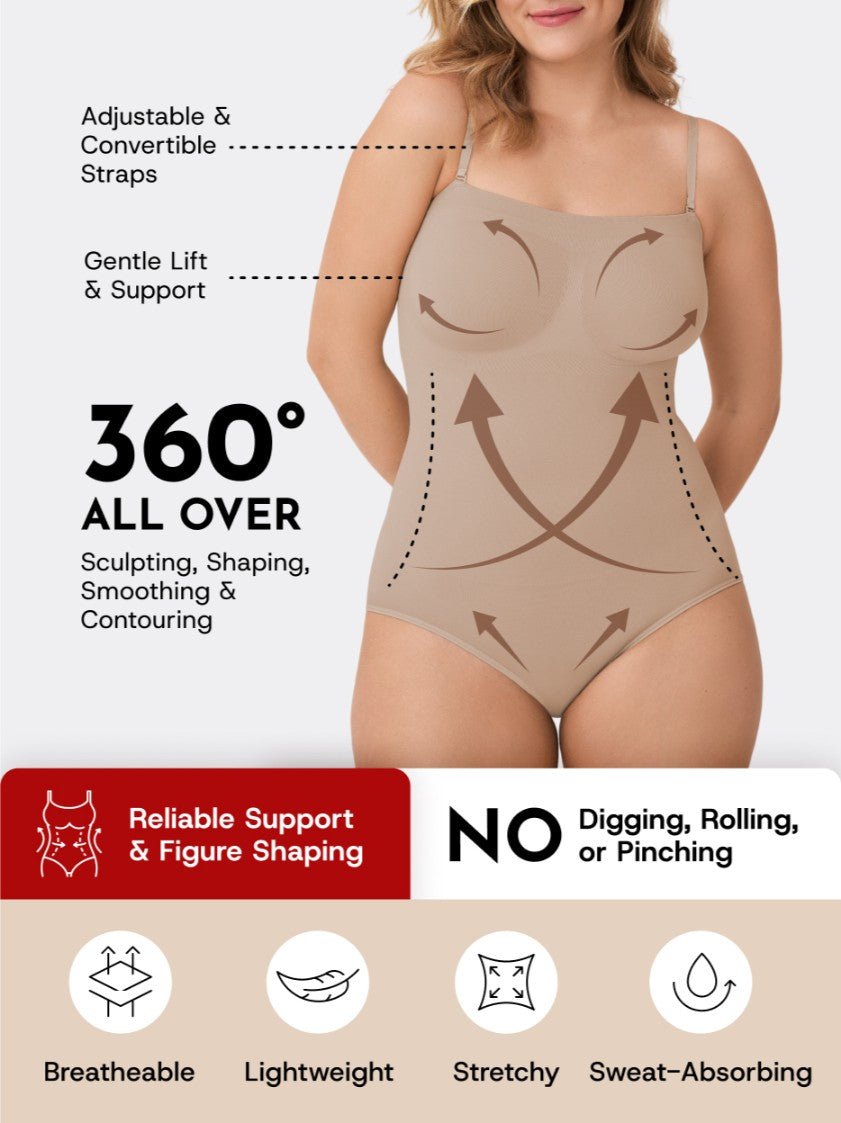 Snatched Shapewear Bodysuit, Latte - Nuderie