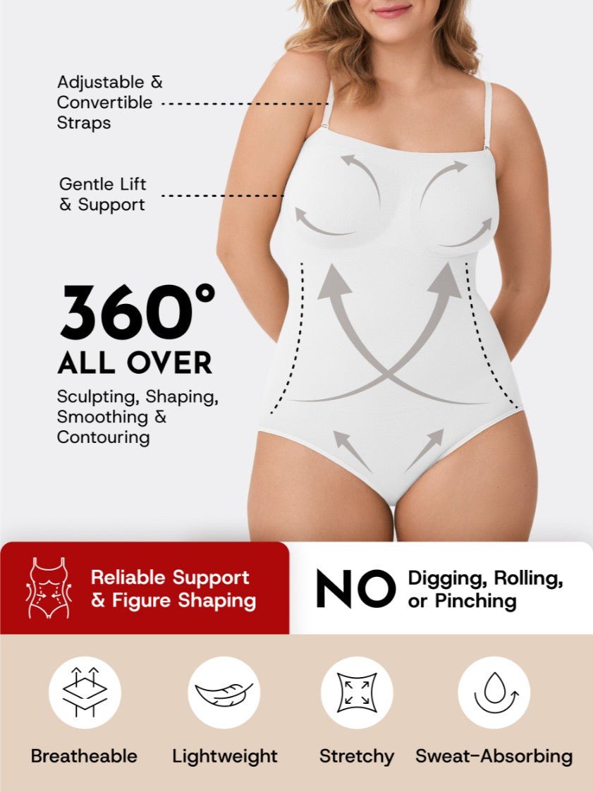 Snatched Shapewear Bodysuit, White - Nuderie