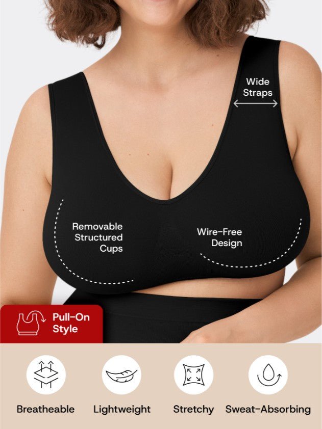 Throw - on Wireless Shaping Bralette, Black - Nuderie