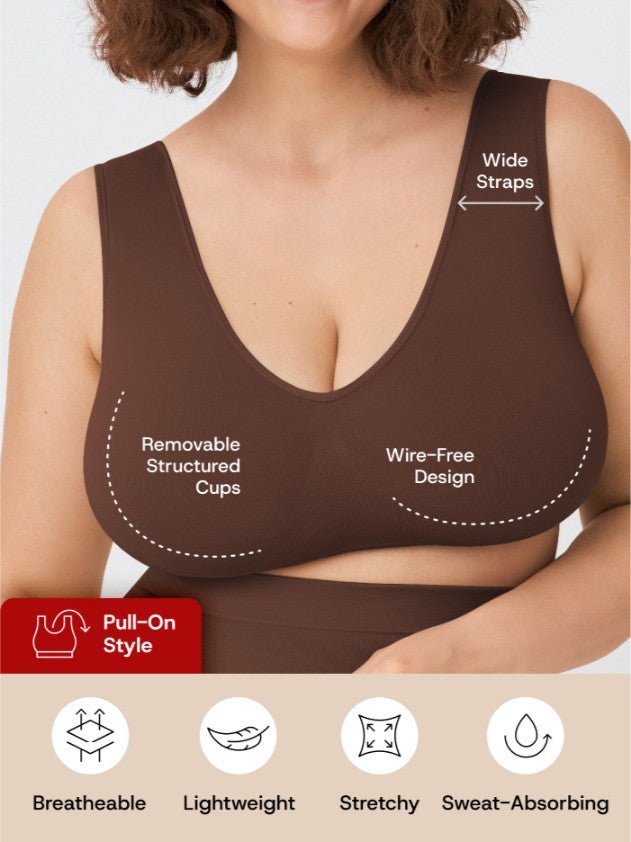 Throw - on Wireless Shaping Bralette, Chocolate - Nuderie