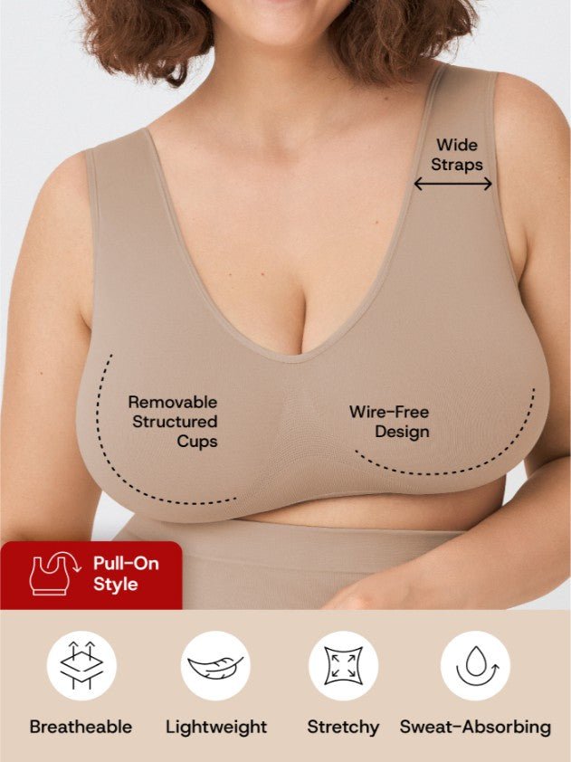 Throw - on Wireless Shaping Bralette, Latte - Nuderie