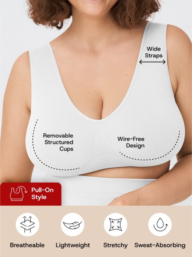 Throw - on Wireless Shaping Bralette, White - Nuderie