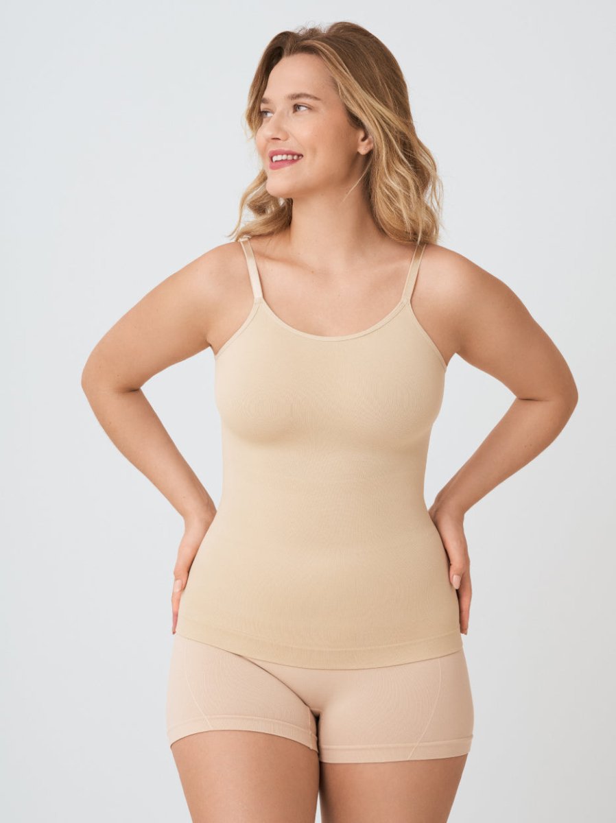 Every Day Scoop Neck Cami, Beige - Nuderie