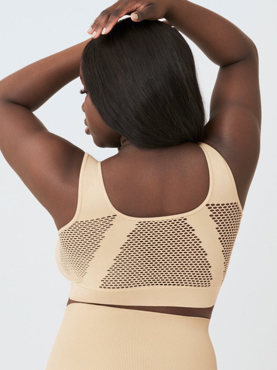 Everyday Comfort Straps Wireless Shaping Bralette, Beige - Nuderie
