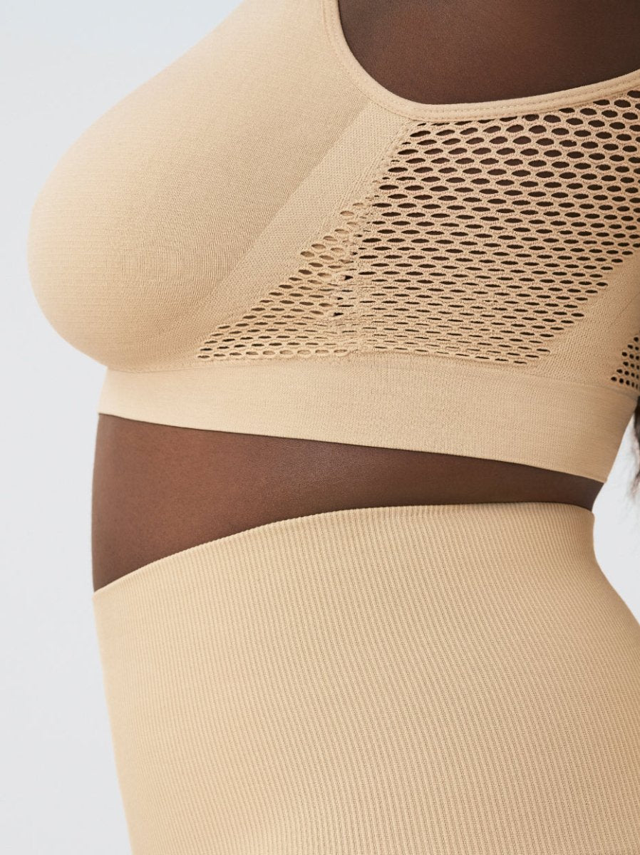 Everyday Comfort Straps Wireless Shaping Bralette, Beige - Nuderie