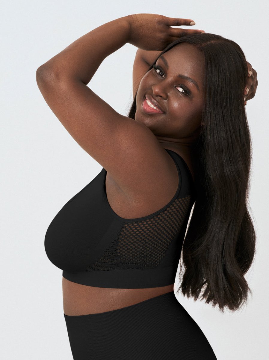 Everyday Comfort Straps Wireless Shaping Bralette, Black - Nuderie