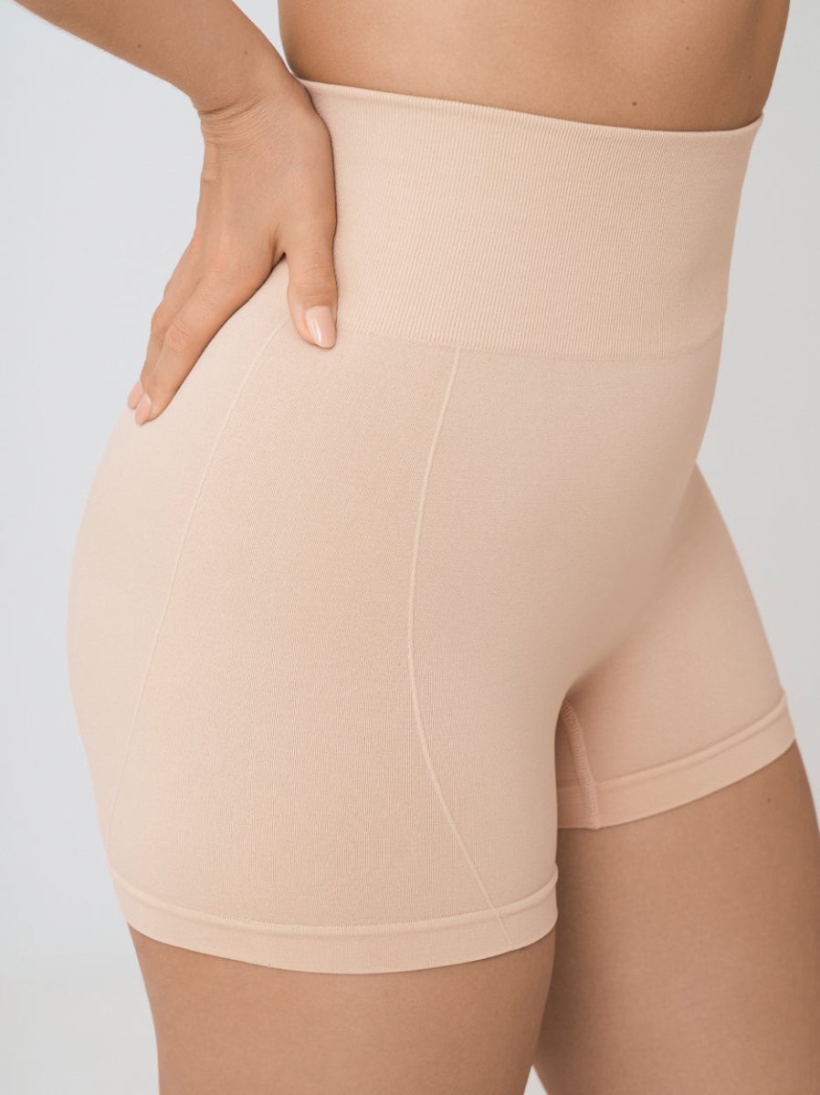 High - Waisted Shaper Boyshorts, Beige - Nuderie