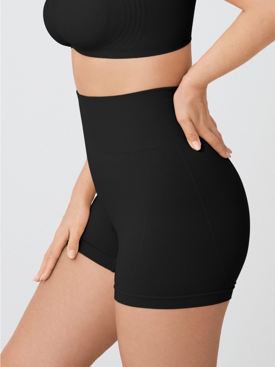 High - Waisted Shaper Boyshorts, Black - Nuderie