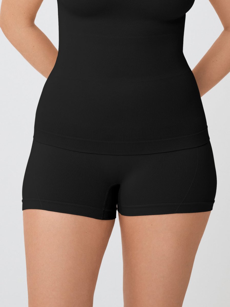 High - Waisted Shaper Boyshorts, Black - Nuderie