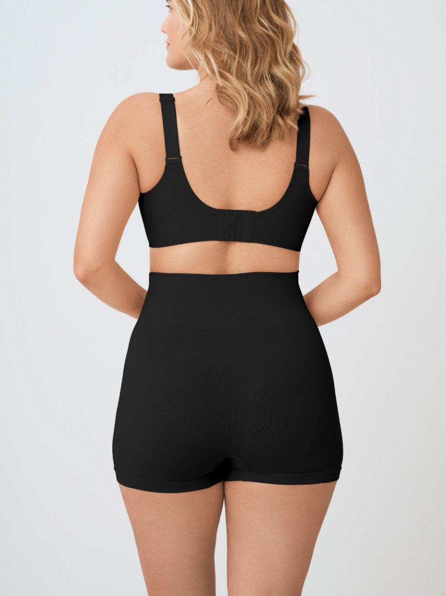 High - Waisted Shaper Boyshorts, Black - Nuderie