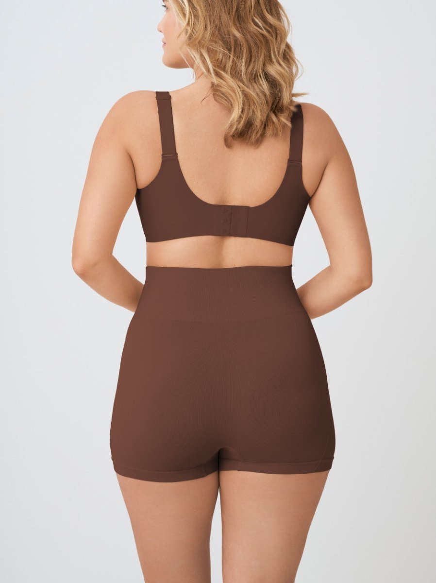 High - Waisted Shaper Boyshorts, Chocolate - Nuderie