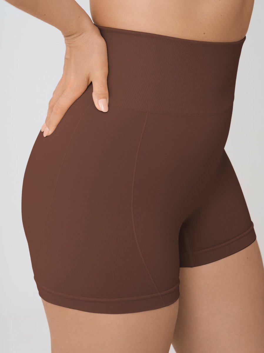 High - Waisted Shaper Boyshorts, Chocolate - Nuderie
