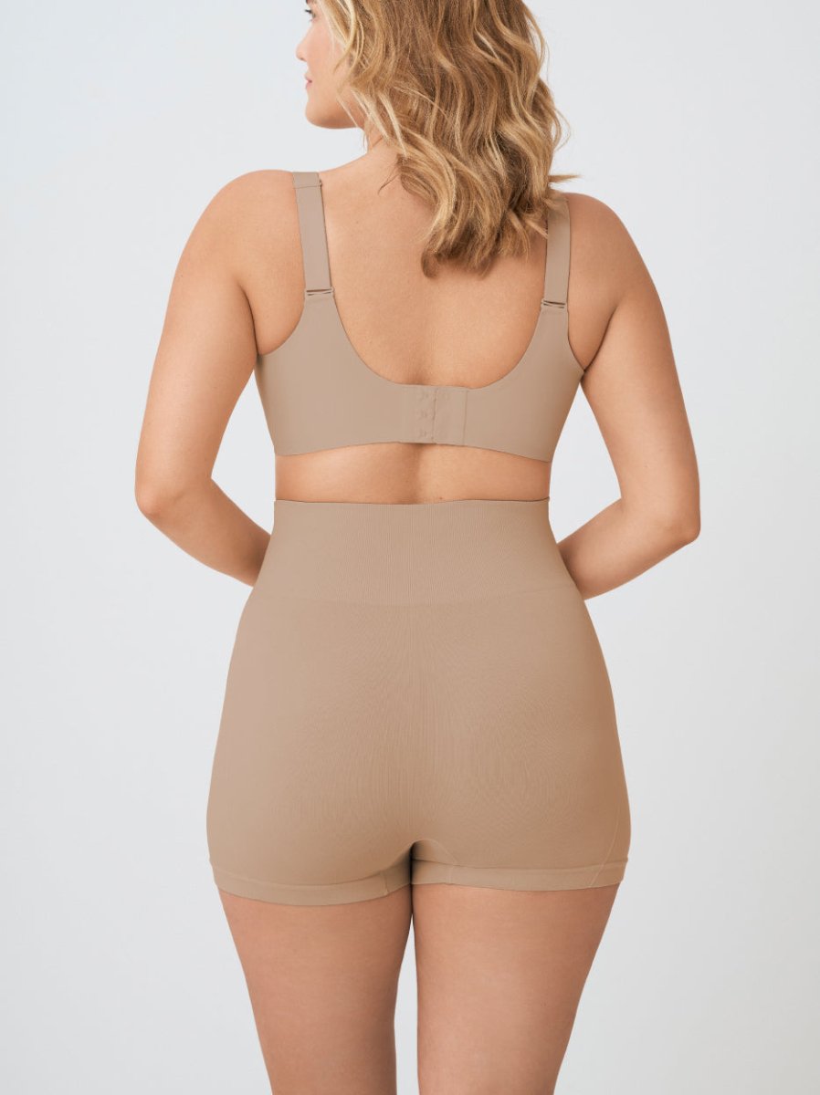 High - Waisted Shaper Boyshorts, Latte - Nuderie