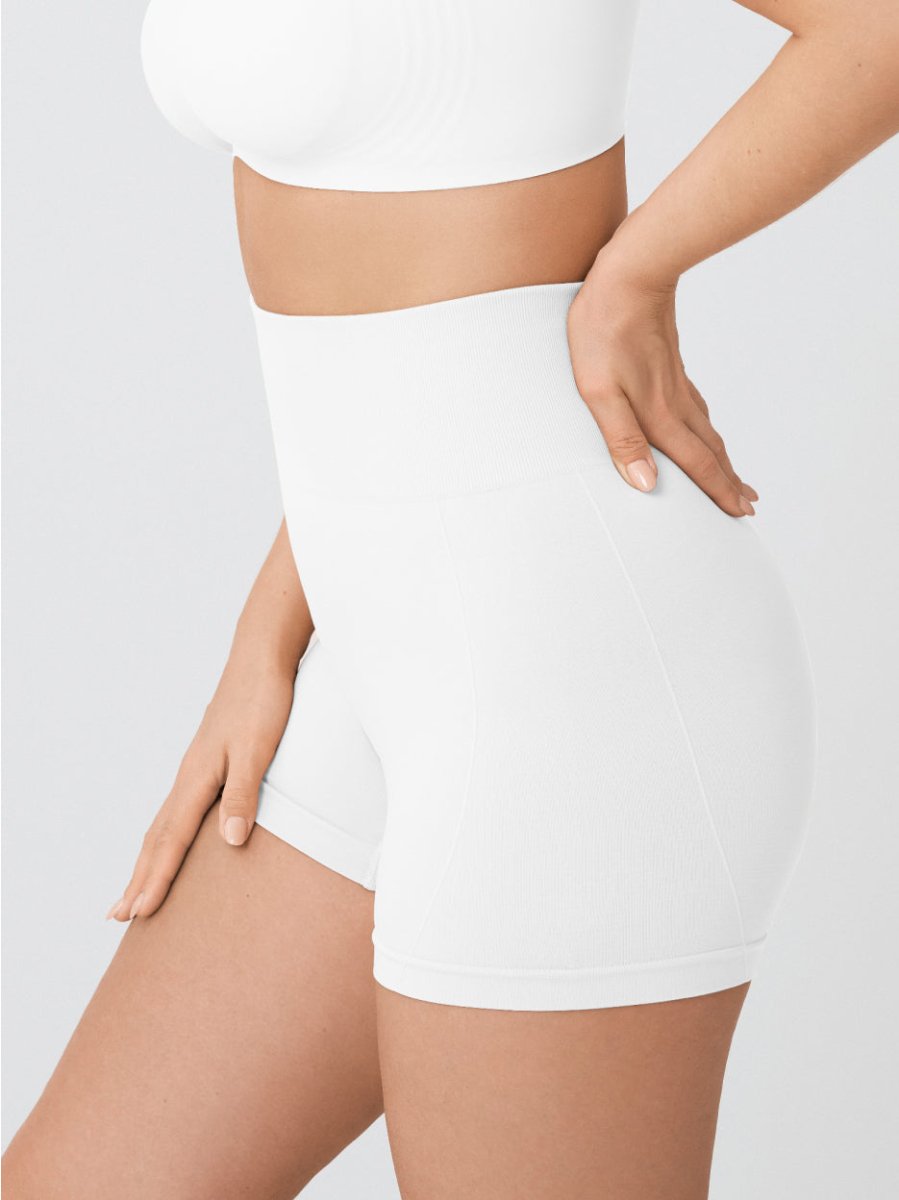 High - Waisted Shaper Boyshorts, White - Nuderie