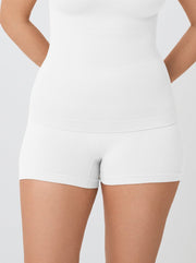 High - Waisted Shaper Boyshorts, White - Nuderie