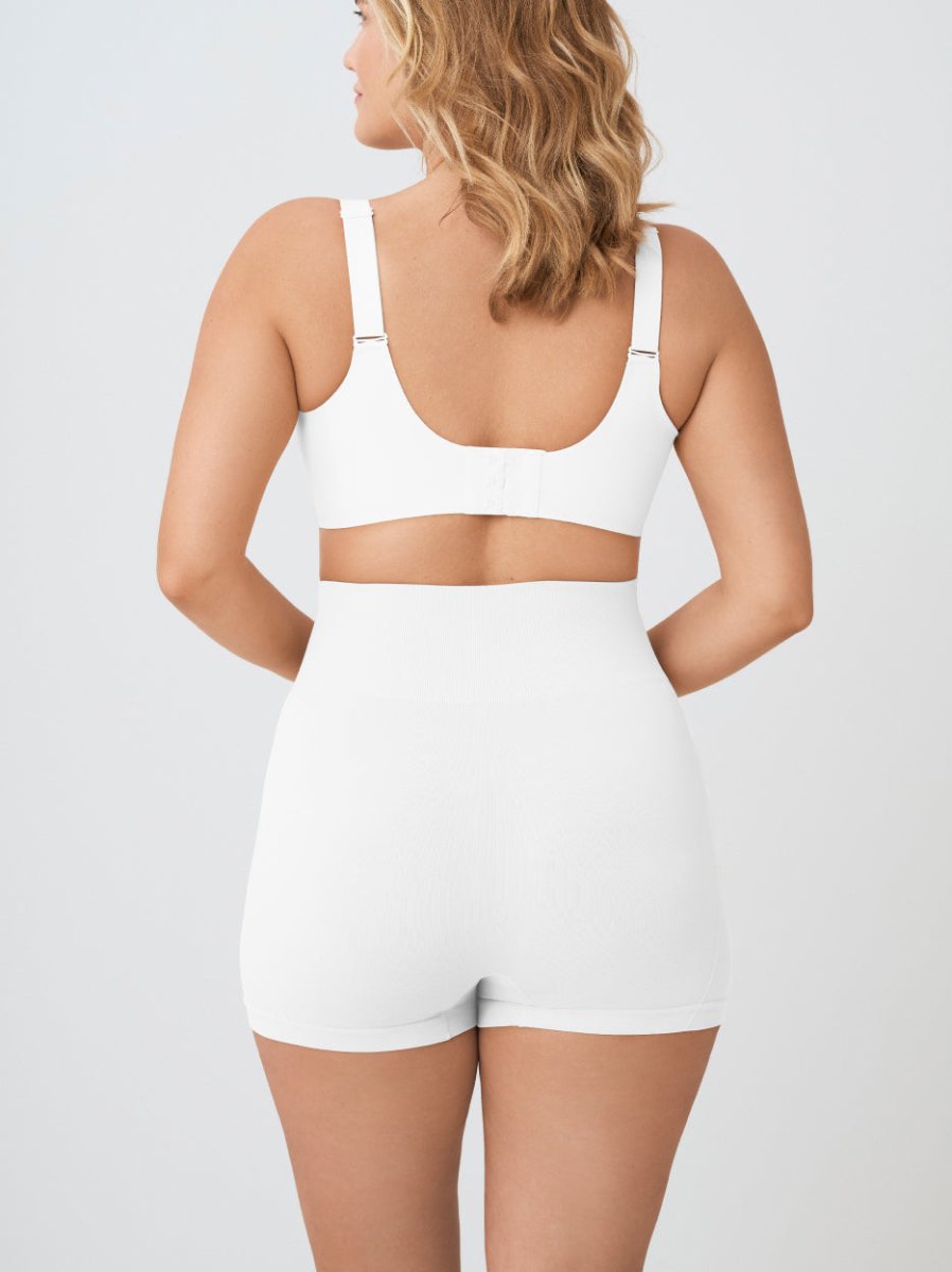 High - Waisted Shaper Boyshorts, White - Nuderie
