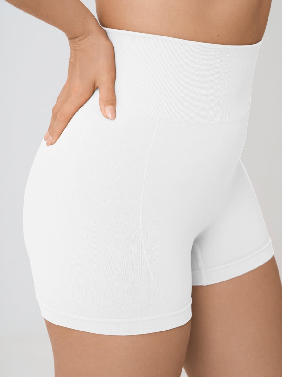 High - Waisted Shaper Boyshorts, White - Nuderie