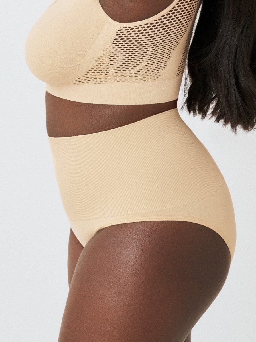 High - Waisted Shaper Panty, Beige - Nuderie