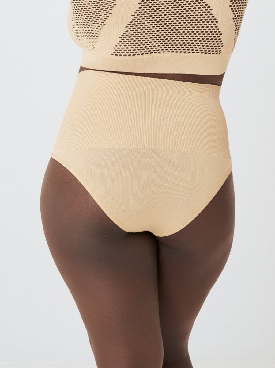 High - Waisted Shaper Panty, Beige - Nuderie