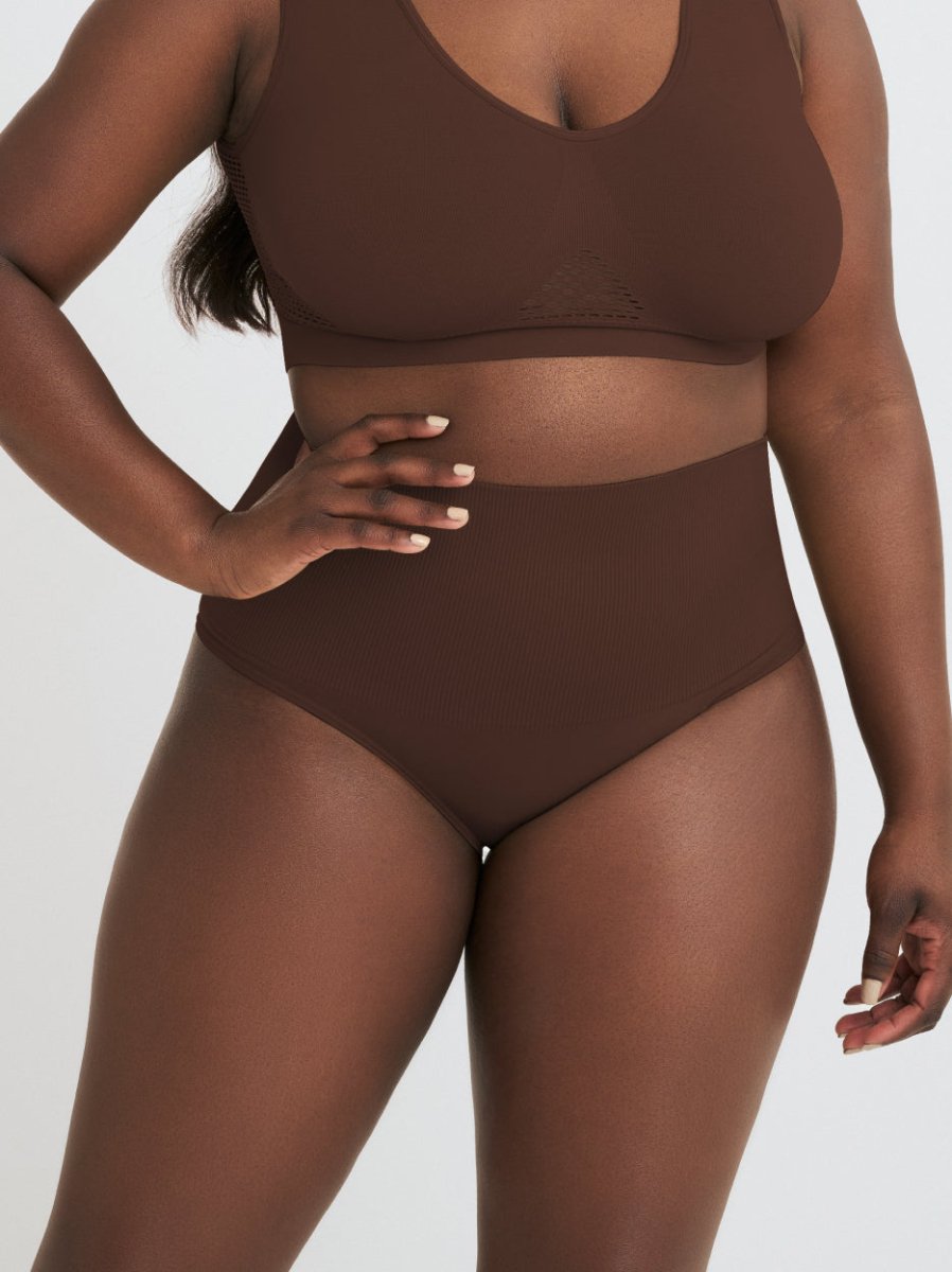 High - Waisted Shaper Panty, Chocolate - Nuderie
