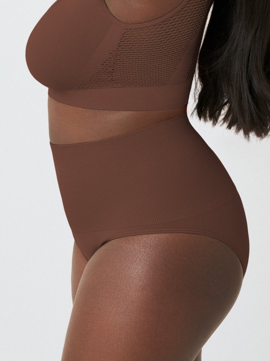 High - Waisted Shaper Panty, Chocolate - Nuderie