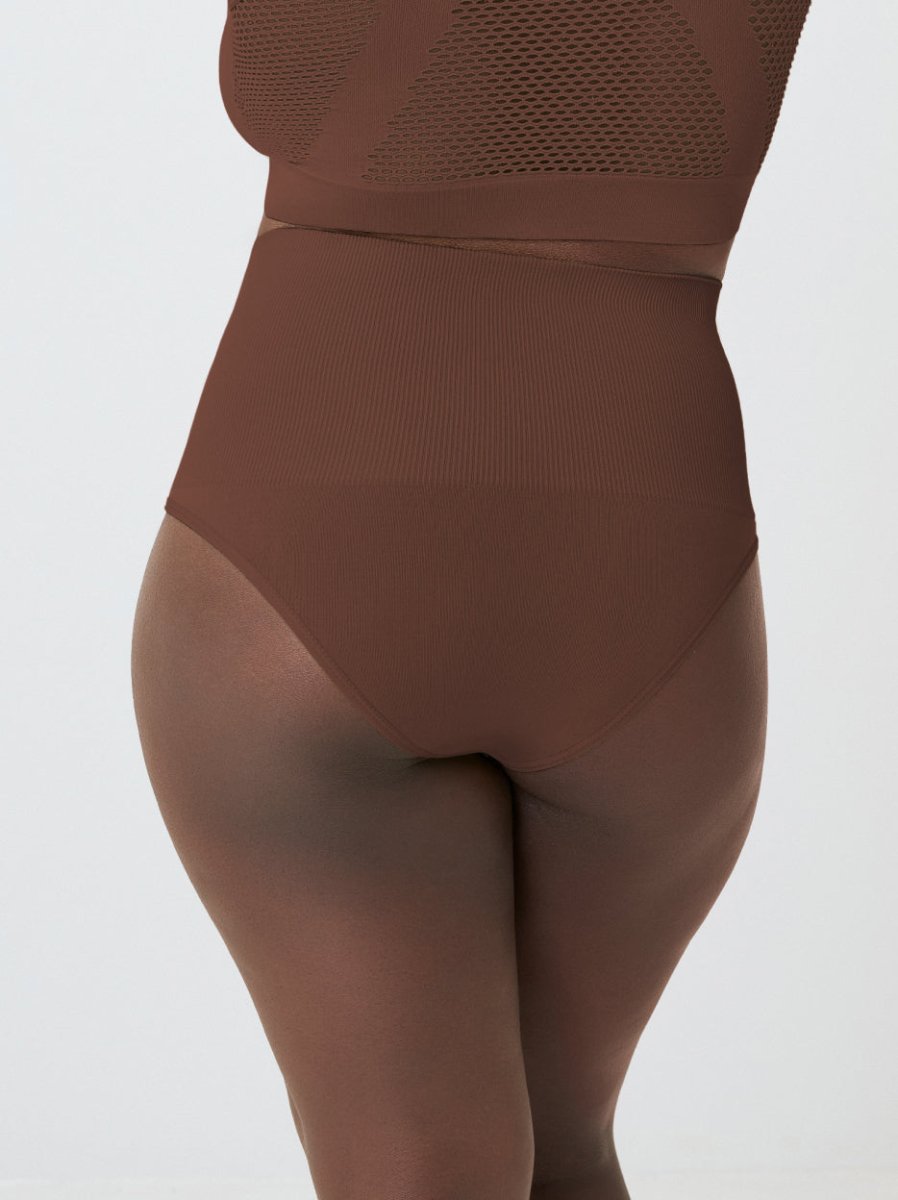 High - Waisted Shaper Panty, Chocolate - Nuderie