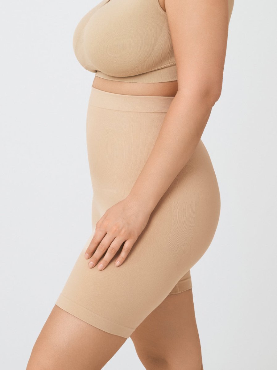 High - Waisted Shaper Shorts, Beige - Nuderie