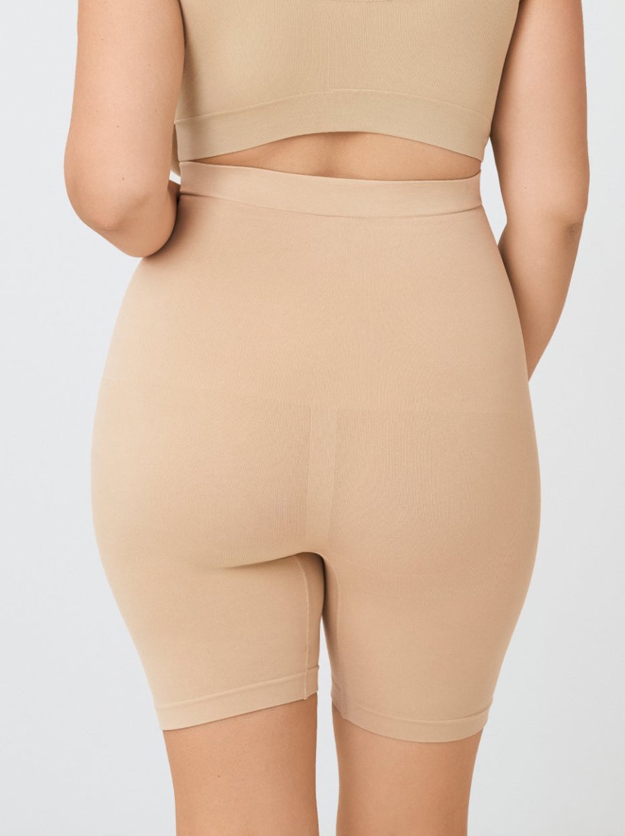 High - Waisted Shaper Shorts, Beige - Nuderie