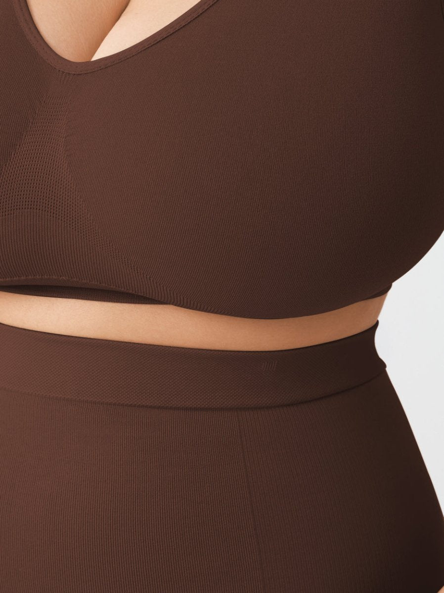 High - Waisted Shaper Shorts, Chocolate - Nuderie