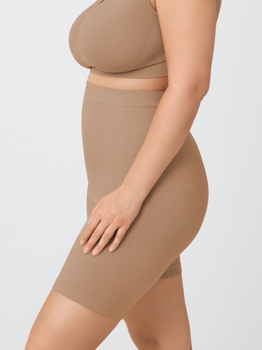 High - Waisted Shaper Shorts, Latte - Nuderie